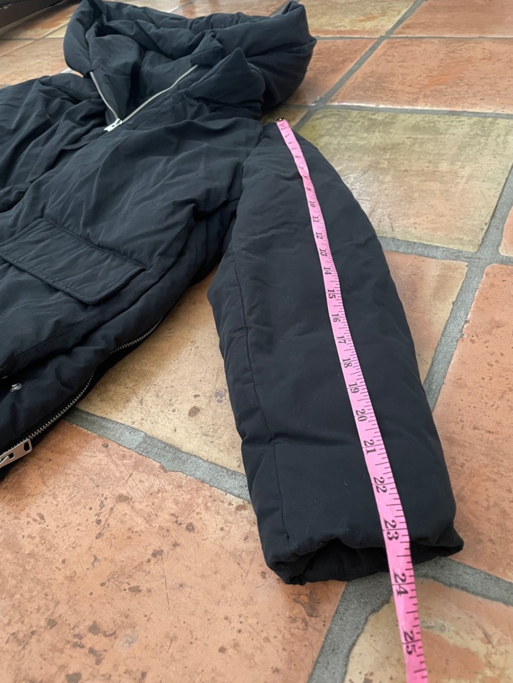 Price Drop 🔷 All Saints Small Estra Black Puffer Hooded Coat - Picture 10 of 15